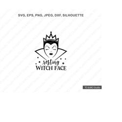 resting witch face svg, halloween svg, evil queen svg, ursula svg,  maleficent svg, cruella svg, cricut, silhouette cut