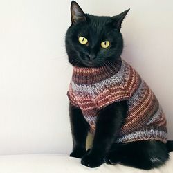 Yarn cat sweater Jumper for cat  Sweater for pet Dog clothing striped cat sweater Wool cat sweater Sphynx sweater