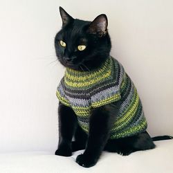 Warm cat sweater Jumper for cat  Knitting sweater for cat  Dog sweater Wool sphynx sweater Yarn jumper for cats