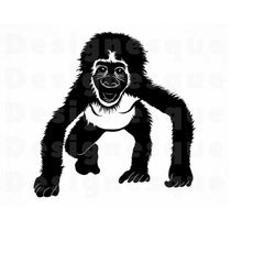 Baby Chimp Svg, Chimp Svg, Monkey Svg, Chimpanzee Svg, Chimp Clipart, Chimp Files For Cricut, Chimp Cut Files For Silhou