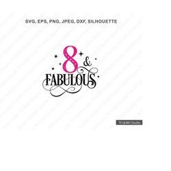 eighth birthday svg, eight year birthday svg, 8th birthday svg, 8th birthday, eighth svg, birthday svg, cricut, silhouet