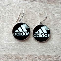 Adidas earrings dangle, Adidas logo earrings, lotus sport accessories, sport earrings