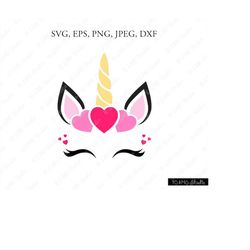 valentine unicorn svg, unicorn head svg, unicorn clip art, unicorn face svg, cute unicorn svg, cricut, silhouette cut fi