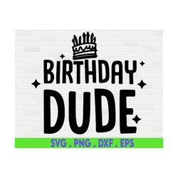 Birthday Dude Svg, Birthday Boy Svg, Birthday Svg, Birthday Party Svg, Birthday Hat Svg, Birthday Boy Shirt Svg Cut File