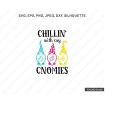 easter svg, easter gnomies svg, gnomies svg, gnome svg, chillin with my gnomies svg,  spring svg cut files, cricut, silh