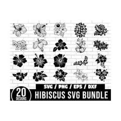 hibiscus svg bundle, hawaii flower, flower svg, floral svg, hibiscus clipart, tropical beach summer svg, flower png