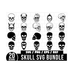 Skull Svg Bundle, Skull Svg, Floral Skull Svg, Skull Png, Skull Silhouette, Skull Outline Svg , Skull Head Svg, Skull Ar