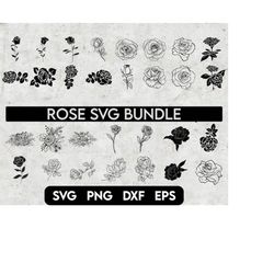 rose svg bundle, roses svg, rose clipart bundle, rose svg cut files for cricut, flowers svg, rose svg designs, floral sv
