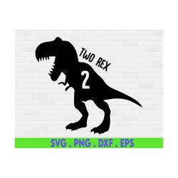 Two Rex Svg, Second Birthday Svg, Dinosaur Svg, T-Rex Svg, Boy 2nd Birthday Svg, Two Wild, Birthday Shirt Svg, Cut File