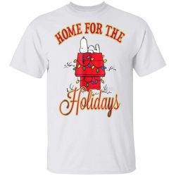peanuts snoopy home for the holidays t-shirt