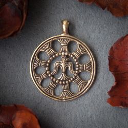 Bird pendant on leather cord. Slavic Replica. Bird handcrafted necklace. Viking Pagan jewelry. Scandinavian design