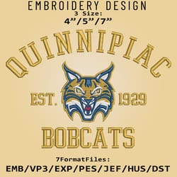 quinnipiac bobcats embroidery design, ncaa logo embroidery files, ncaa quinnipiac bobcats, machine embroidery pattern