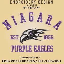 niagara purple eagles embroidery design, ncaa logo embroidery files, ncaa niagara, machine embroidery pattern