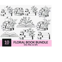floral book svg, book with flowers svg, book svg, book lover svg, reading svg, flowers with book, pretty book, flowers g