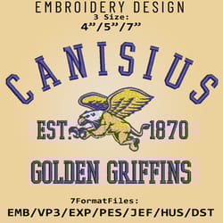 canisius golden griffins embroidery design, ncaa logo embroidery files, ncaa griffins, machine embroidery pattern