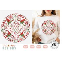 let it snow mandala svg | digital download only | christmas mandala svg | snowman mandala | zentangle svg