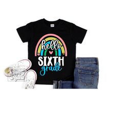 hello sixth grade svg - hello grade 6 vibes - 6th grade svg - cricut file - back to school - grade six teacher svg - fir