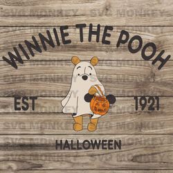 Retro Pooh Ghost Winnie The Pooh SVG Digital Cricut File SVG EPS DXF PNG