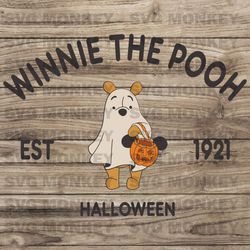 retro pooh ghost winnie the pooh svg digital cricut file svg eps dxf png