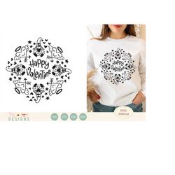 valentine gnome mandala | svg file | digital download only | valentine mandala | gnome mandala | heart mandala | cricut