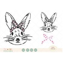 easter bunny bandana animal print | svg file | digital download only | cheetah print | leopard print | happy easter sv