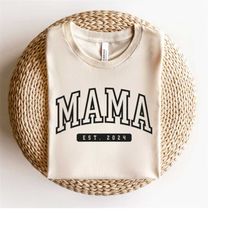 mama est 2024 svg, baby announcement svg, promoted to mommy svg, new mom to be svg, pregnancy reveal 2024 svg cut files