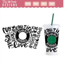 grammy typography 24oz venti cold cup starbuck wrap | seamless cold cup | digital download only | mother's day subway ar