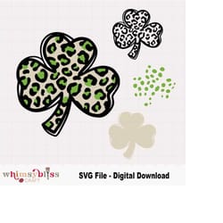 3d shamrock animal print | svg file | digital download only | cheetah print | st patrick's day | leopard print | clover