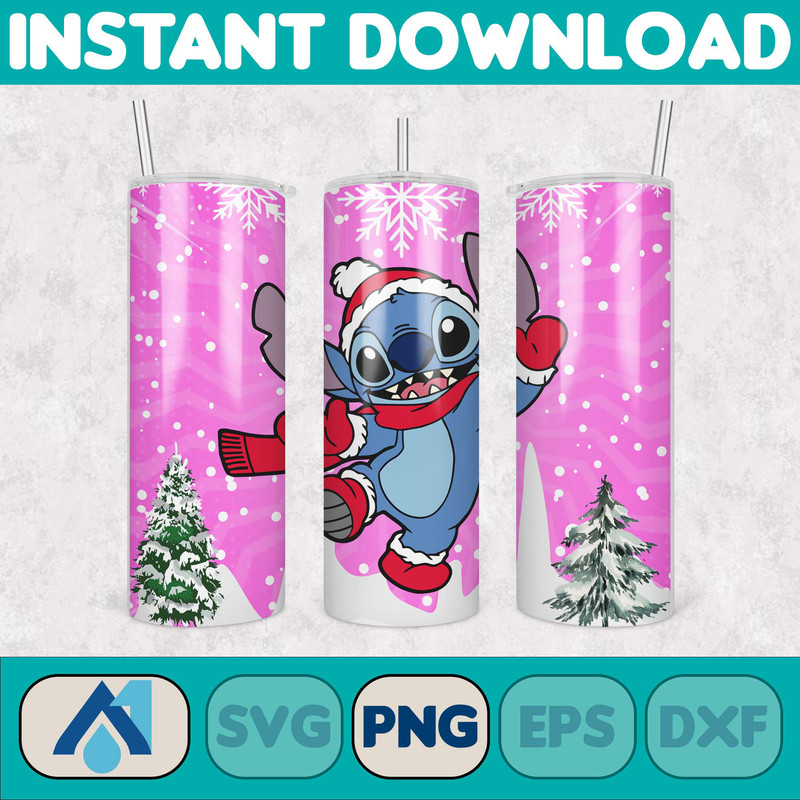 Christmas Stitch Tumbler Wrap, Stitch Sublimation Designs, 20 oz Stitch Tumbler, Cartoon Christmas Tumbler PNG, Commercial Use (36).jpg