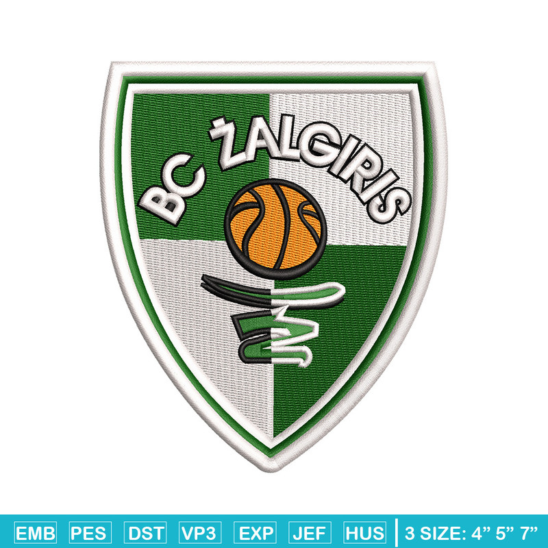 Bc zalgiris embroidery design, Logo embroidery, Embroidery file, Embroidery shirt, Emb design, Digital download.jpg