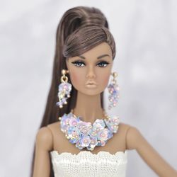 Set jewelry earnings and necklace for Barbie Poppy Parker