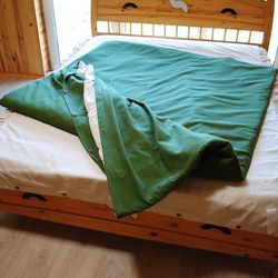 Green hemp set,  duvet cover and two pillowcases