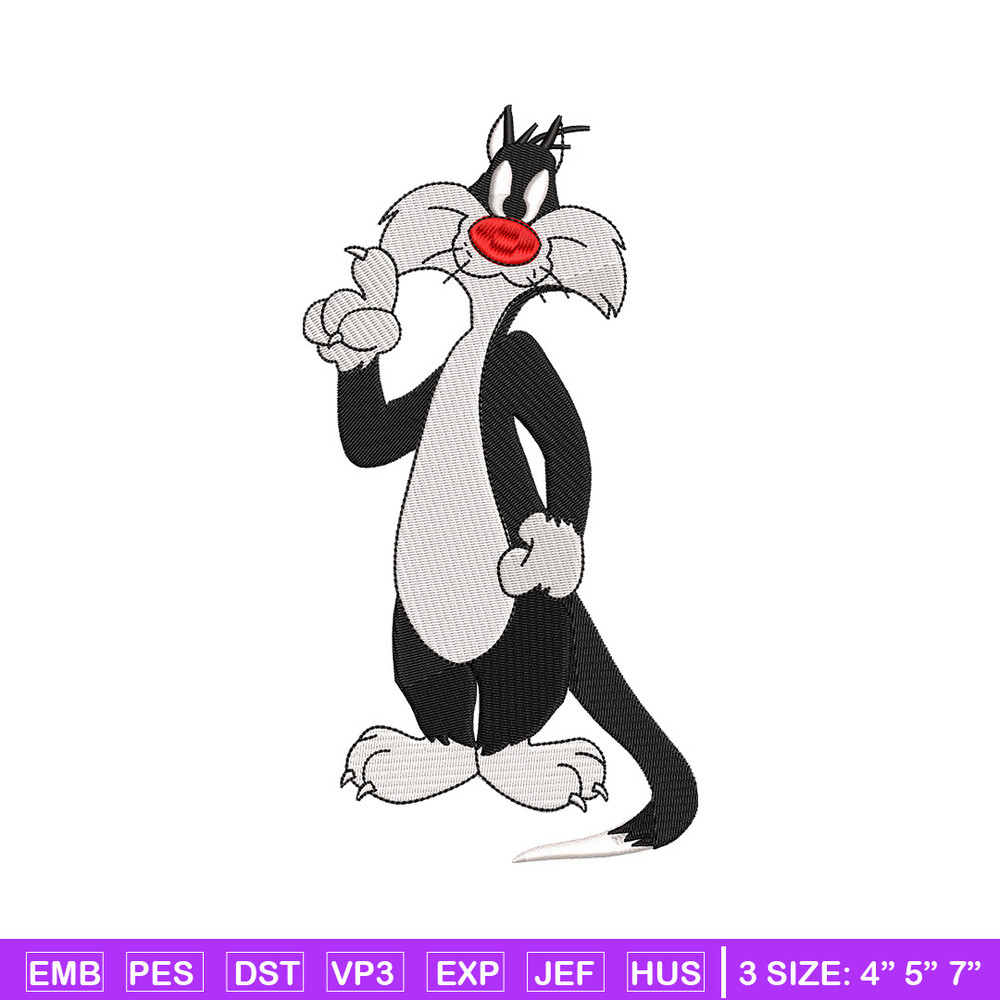 Cat cartoon embroidery design, Cartoon embroidery, Embroidery file, Embroidery shirt, Emb design, Digital download.jpg