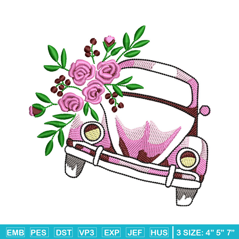 Car flower embroidery design, Car embroidery, Embroidery file, Embroidery shirt, Emb design, Digital download.jpg