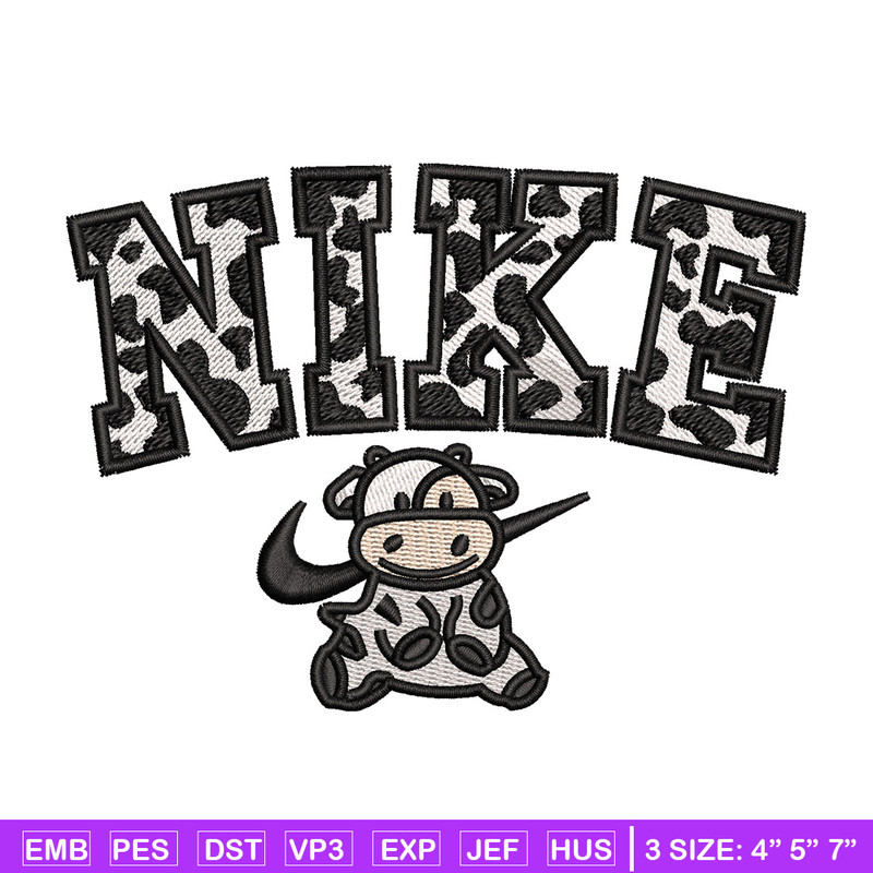 Dairy cow x nike embroidery design, Cow embroidery, Nike design, Embroidery shirt, Embroidery file, Digital download.jpg