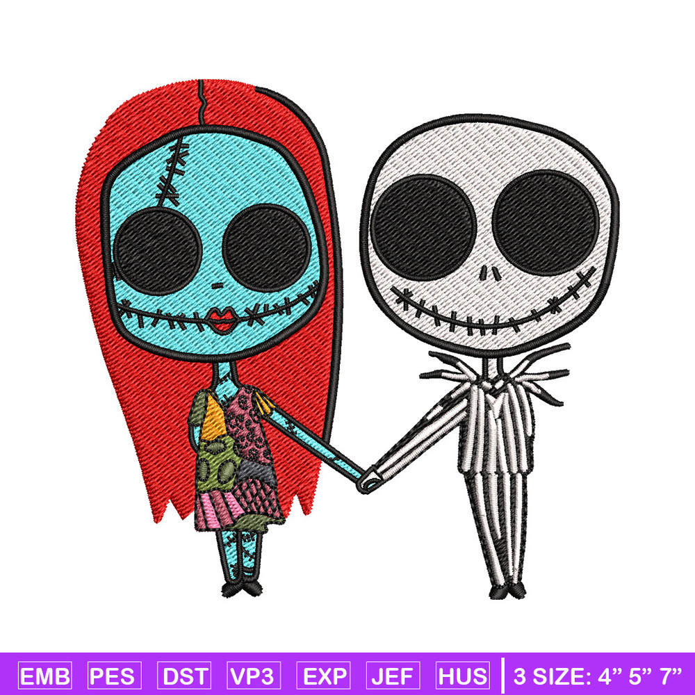 Doll couple embroidery design, Skeleton embroidery, Embroidery file, Embroidery shirt, Emb design, Digital download.jpg