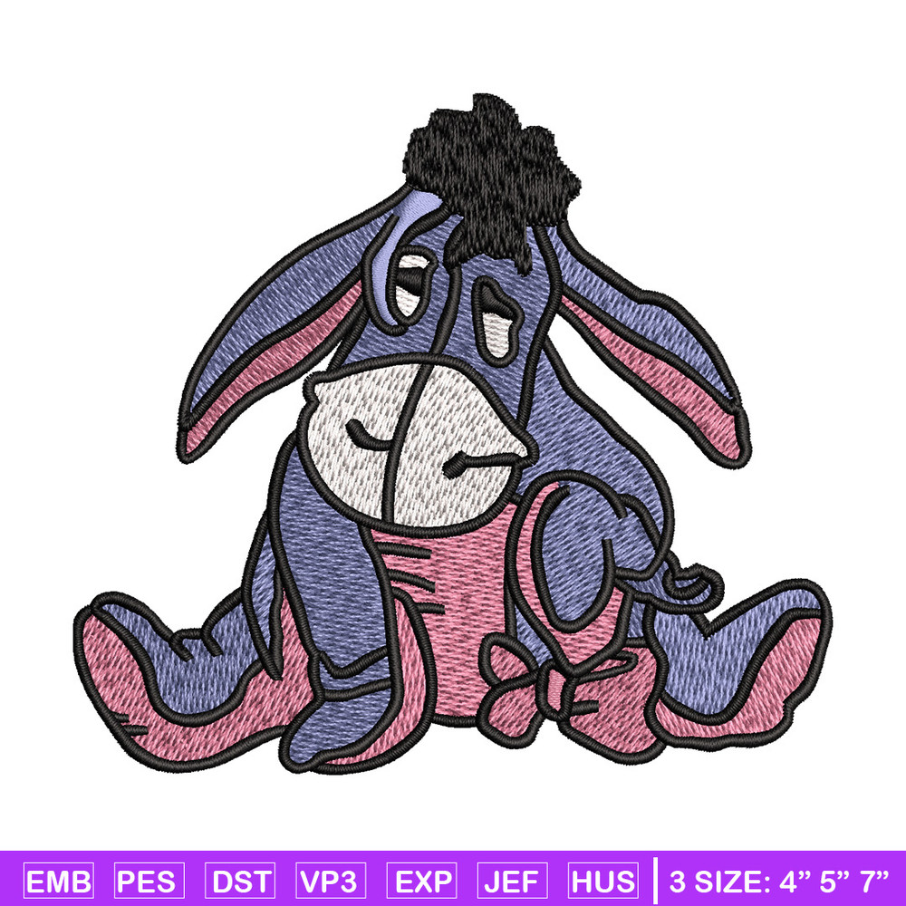 Donky embroidery design, Pooh disney embroidery, Embroidery file, Embroidery shirt, Emb design, Digital download.jpg