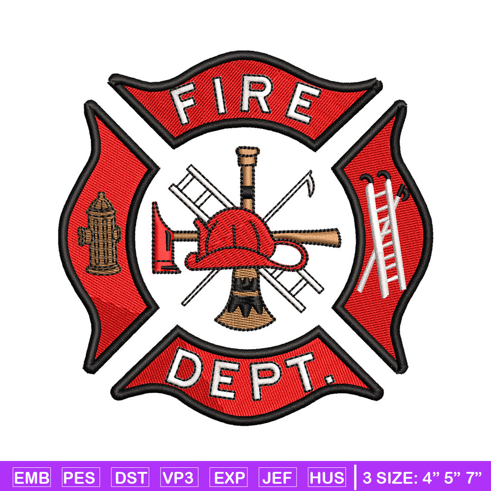 Fire dept embroidery design, Fire dept embroidery, Embroidery file, Embroidery shirt, Emb design, Digital download.jpg