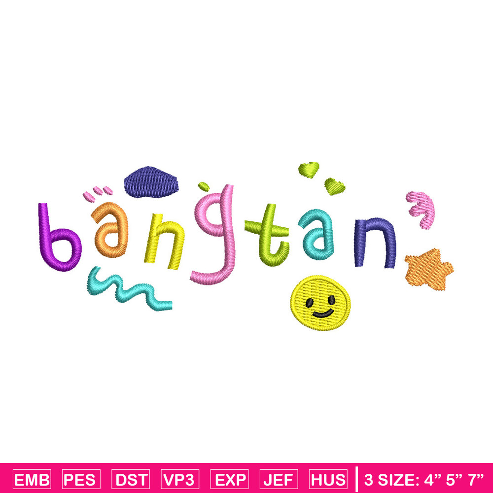 Bangtan embroidery design, Logo embroidery, Embroidery file, Embroidery shirt, Emb design, Digital download.jpg