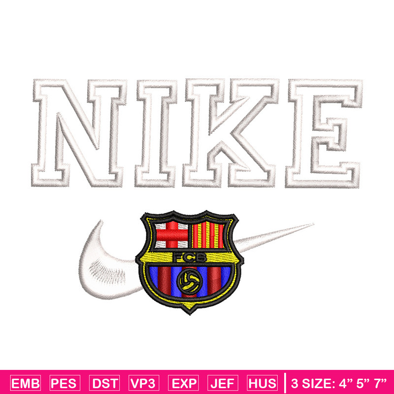 Barcelona nike embroidery design, Football embroidery, Embroidery file, Embroidery shirt, Nike design,Digital download.jpg