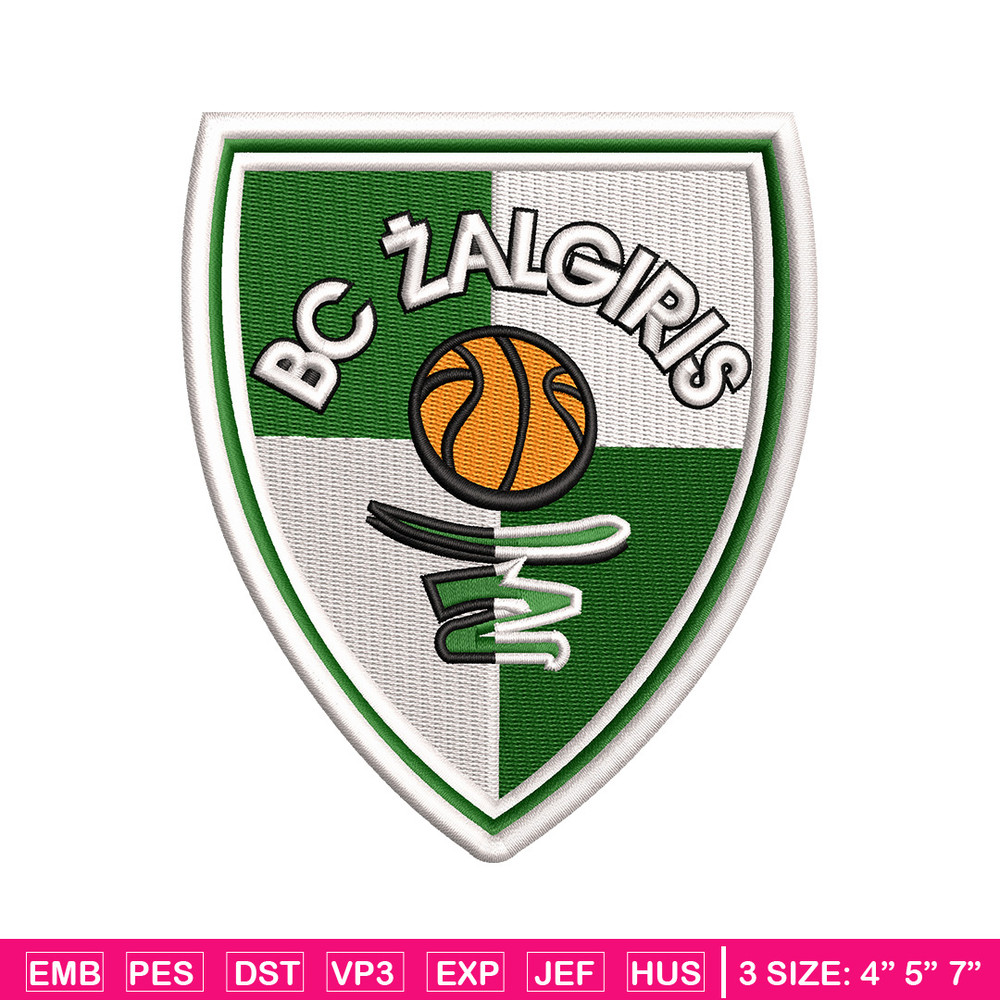 Bc zalgiris embroidery design, Logo embroidery, Embroidery file, Embroidery shirt, Emb design, Digital download.jpg