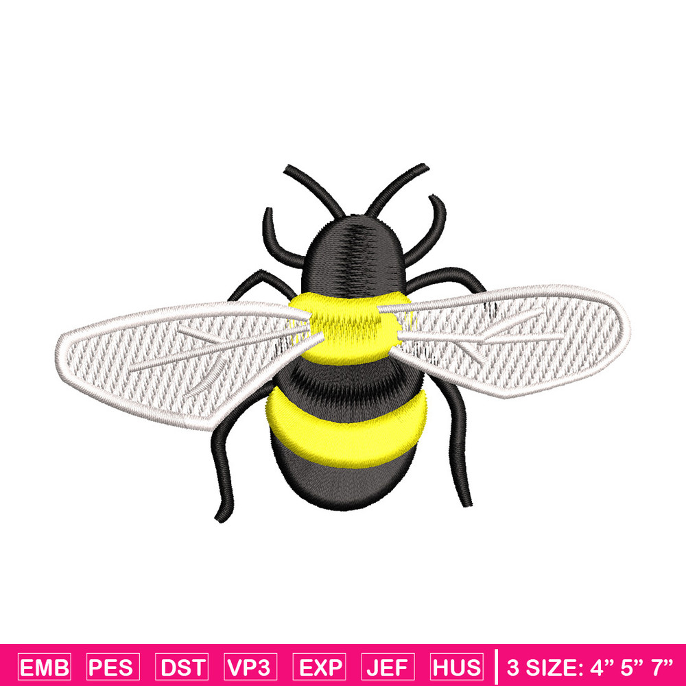 Bee yellow embroidery design, Bee embroidery, Embroidery file, Embroidery shirt, Emb design, Digital download.jpg