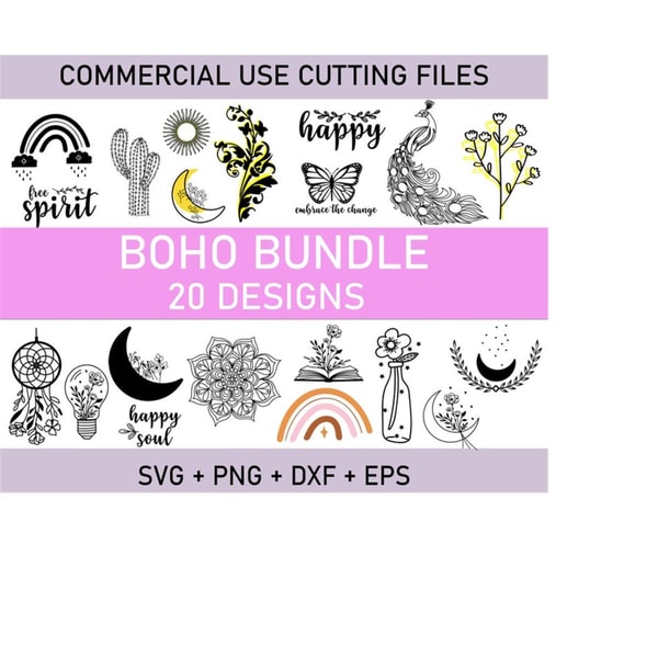 Boho svg bundle, boho svg, hippie svg, flower svg, moon phas | Inspire ...