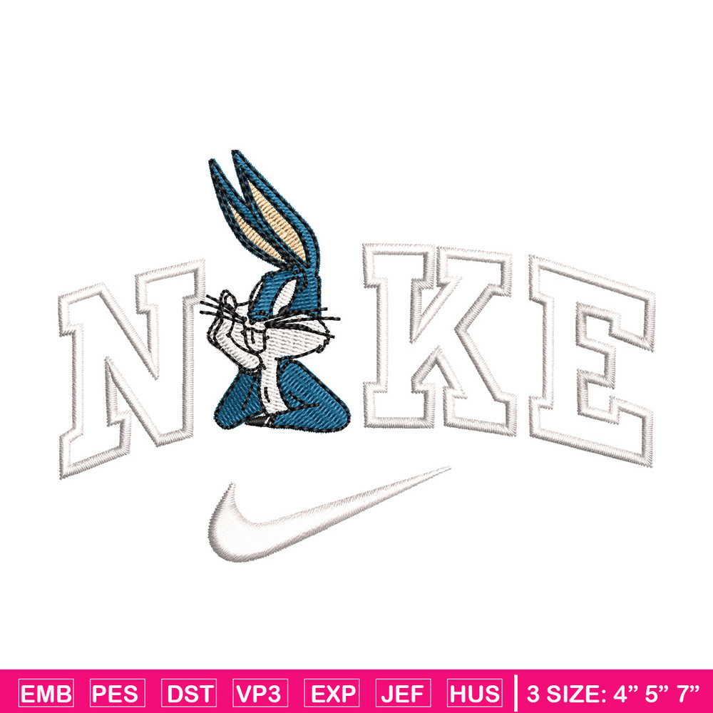 Bunny nike embroidery design, Cartoon embroidery, Embroidery file, Embroidery shirt, Emb design, Digital download.jpg