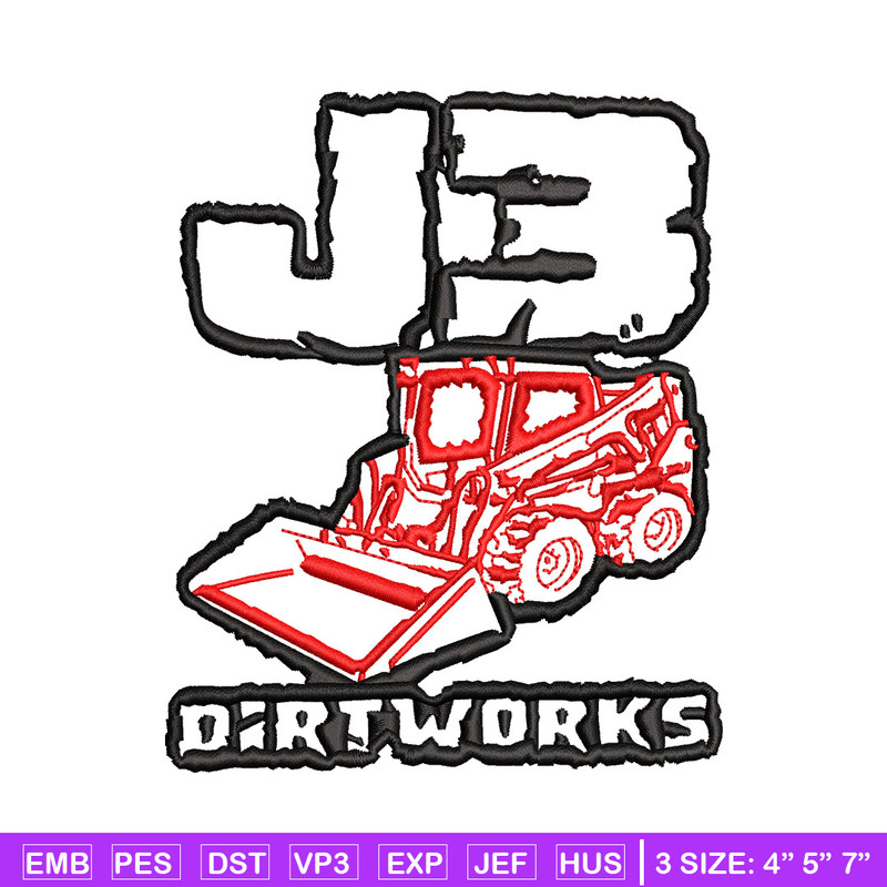 J3 dirtworks embroidery design, Logo embroidery, Embroidery file, Embroidery shirt, Emb design, Digital download.jpg