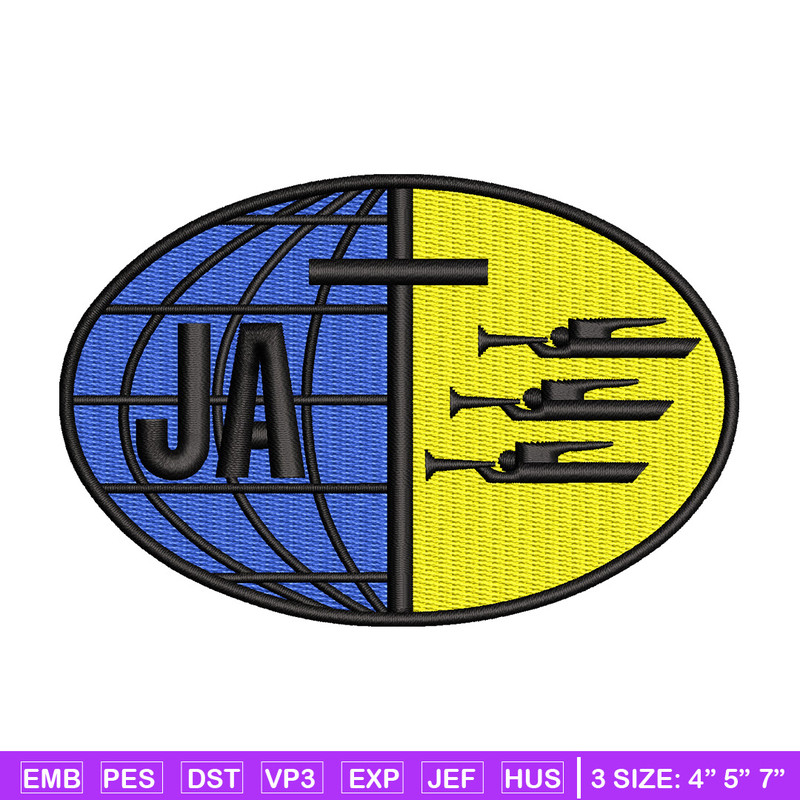Ja logo embroidery design, Logo embroidery, Embroidery file, Embroidery shirt, Emb design, Digital download.jpg