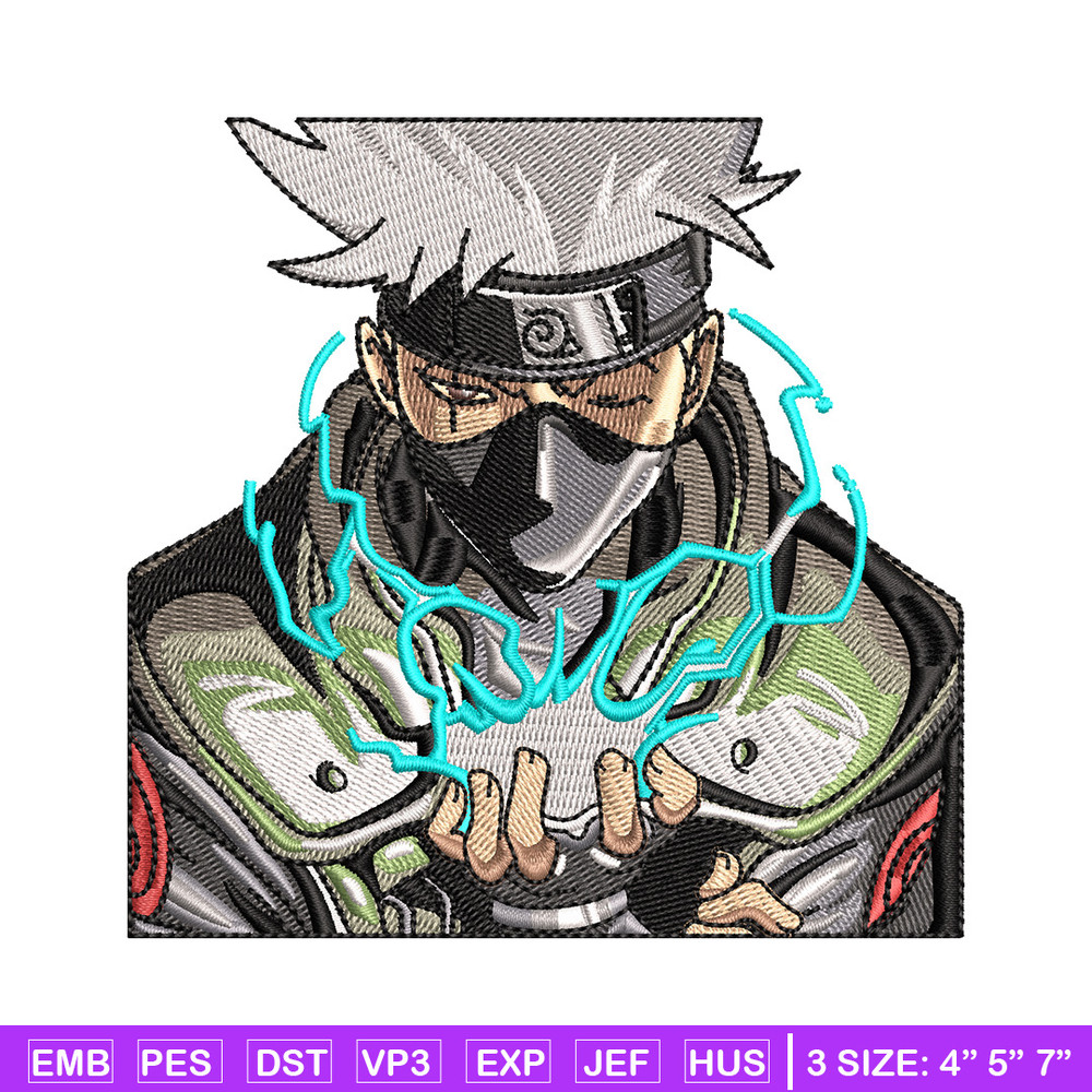 Kakashi chidori embroidery design, Naruto embroidery, Embroidery file, Embroidery shirt, Emb design, Digital download.jpg