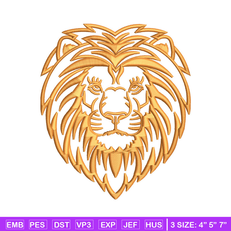 Lion face embroidery design, Lion embroidery, Embroidery file, Embroidery shirt, Emb design, Digital download.jpg
