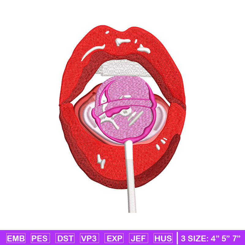 Lips lollipop embroidery design, Lips embroidery, Embroidery file, Embroidery shirt, Emb design, Digital download.jpg