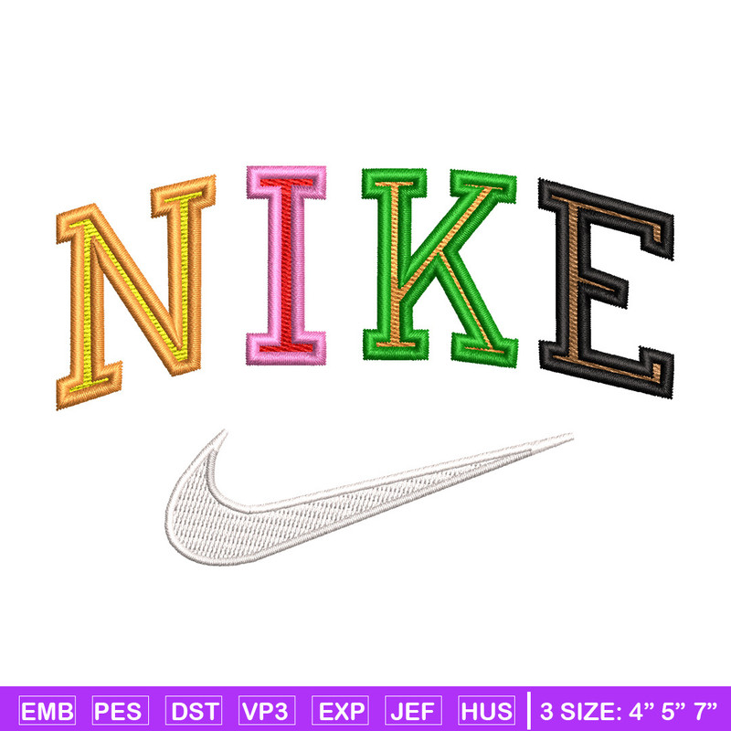 Nike color embroidery design, Nike embroidery, Nike design, Embroidery shirt, Embroidery file, Digital download.jpg